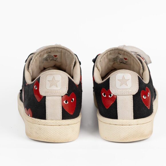 Converse X Play Comme Des Garcons CDG Pro Low Black/Red Hearts 8.5 - Picture 3 of 12